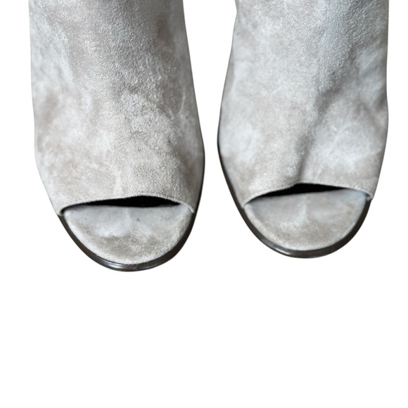 COACH Izzie Open Toe Shooties Gray Suede Booties Pumps 9 Grey Neutral Designer - Picture 6 of 12